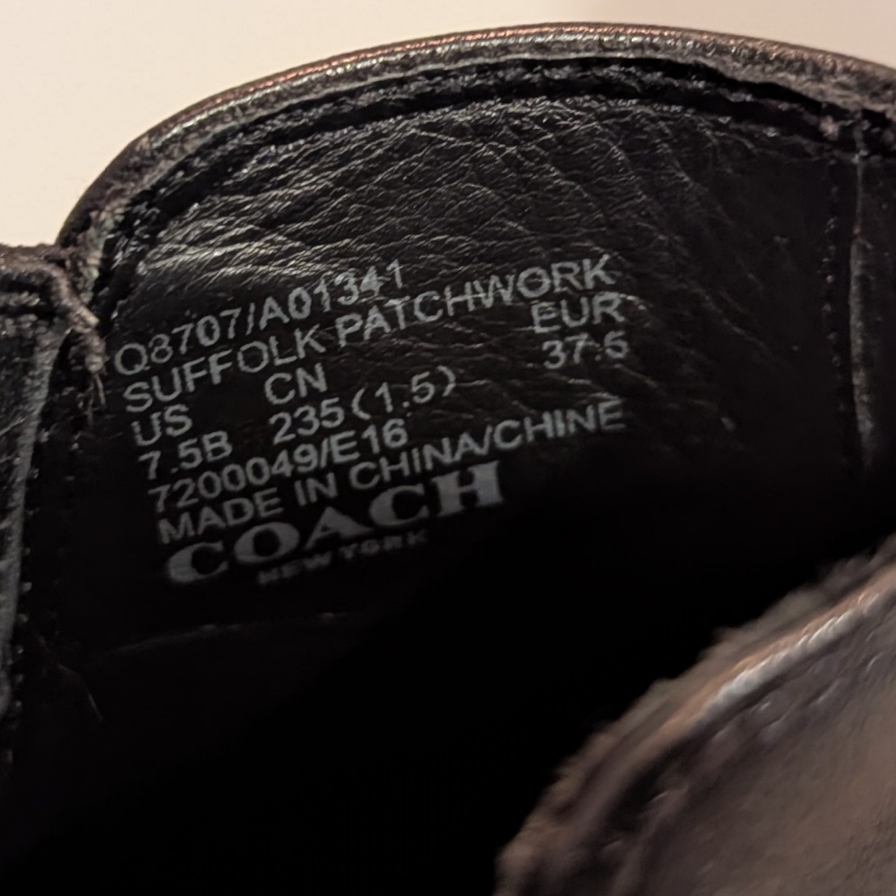 Coach Suffolk Patchwork Bootie. Black Leather/Sna… - image 2